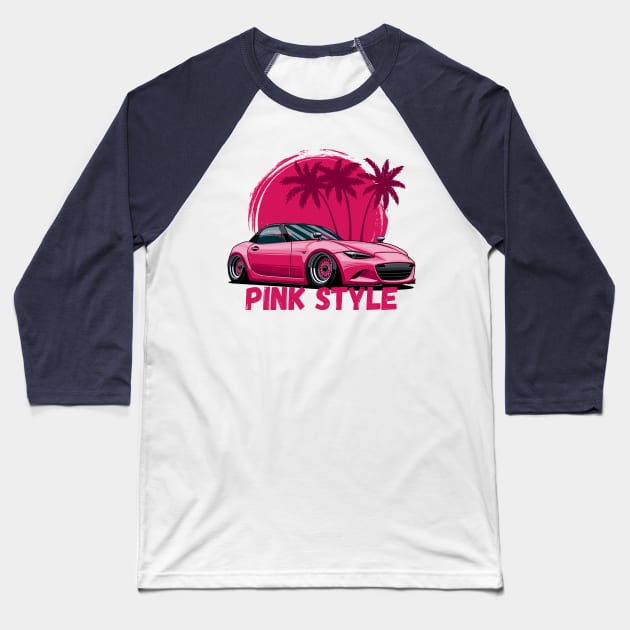 MX5 Miata Pink style Baseball T-Shirt by Markaryan